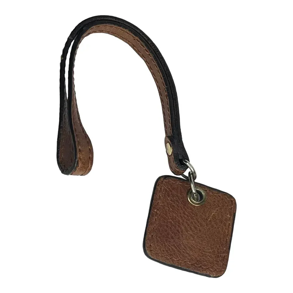 Liz Claiborne Leather Purse Charm Luggage Tag Handbag Fob Keychain Strap 9